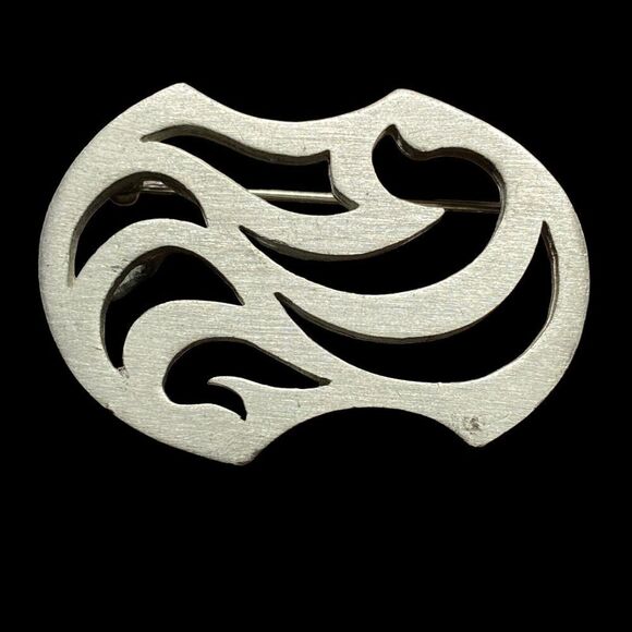 Vintage Kelly Waters Convertible Brooch Pin Pendant Pewter Modernist Signed - Picture 1 of 5